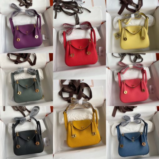 Haute Couture Lindy Mini 19cm - Semi-Handcrafted Waxed Thread TC Leather Bag with Gold Hardware (Shoulder/Crossbody/Hand Carry Women's Bag) - Image 4