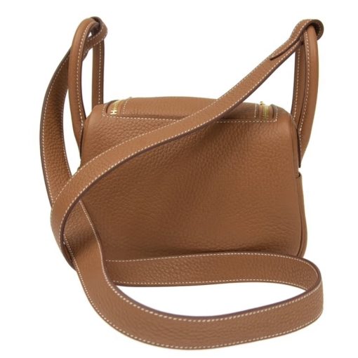Haute Couture Lindy Mini 19cm - Semi-Handcrafted Waxed Thread TC Leather Bag with Gold Hardware (Shoulder/Crossbody/Hand Carry Women's Bag) - Image 10