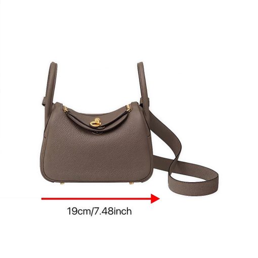 Haute Couture Lindy Mini 19cm - Semi-Handcrafted Waxed Thread TC Leather Bag with Gold Hardware (Shoulder/Crossbody/Hand Carry Women's Bag) - Image 7
