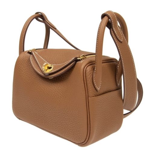 Haute Couture Lindy Mini 19cm - Semi-Handcrafted Waxed Thread TC Leather Bag with Gold Hardware (Shoulder/Crossbody/Hand Carry Women's Bag) - Image 9