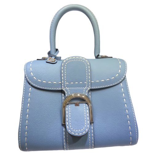 Royal Luxury Deaux Calfskin Mini Crossbody Bag with Exterior Stitching in Brilliant Caramel - Image 5
