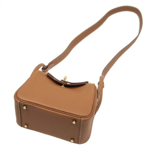 Haute Couture Lindy Mini 19cm - Semi-Handcrafted Waxed Thread TC Leather Bag with Gold Hardware (Shoulder/Crossbody/Hand Carry Women's Bag) - Image 11