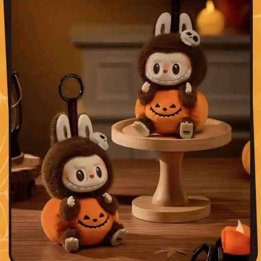 POP MART Halloween LABUBU Sit Sit Pumpkin Vinyl Plush Keychain – Trendy Collectible Figure - Image 3
