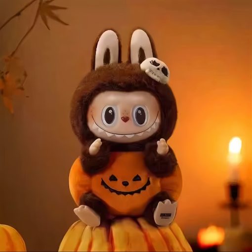 POP MART Halloween LABUBU Sit Sit Pumpkin Vinyl Plush Keychain – Trendy Collectible Figure - Image 4