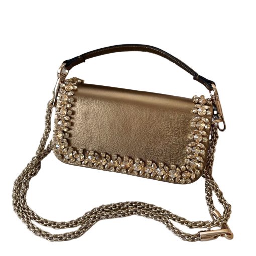 Garavani Loco Detachable Slide Chain Strap Magnetic Closure 3D Embroidered Handbag - Women's Crossbody Shoulder Bag - Image 7