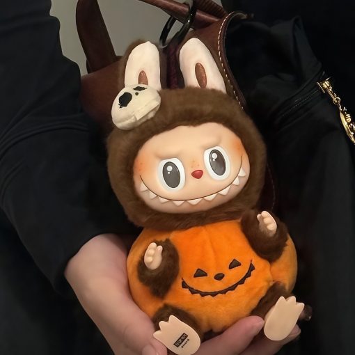 POP MART Halloween LABUBU Sit Sit Pumpkin Vinyl Plush Keychain – Trendy Collectible Figure - Image 2