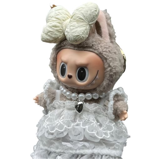 Labubu Doll Clothes Outfit Set: Dress with Hair Accessories (Includes Doll) for Standing/Sitting Pose - Image 4