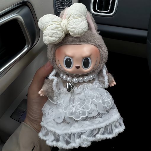 Labubu Doll Clothes Outfit Set: Dress with Hair Accessories (Includes Doll) for Standing/Sitting Pose - Image 6