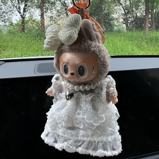 Labubu Doll Clothes Outfit Set: Dress with Hair Accessories (Includes Doll) for Standing/Sitting Pose - Image 9