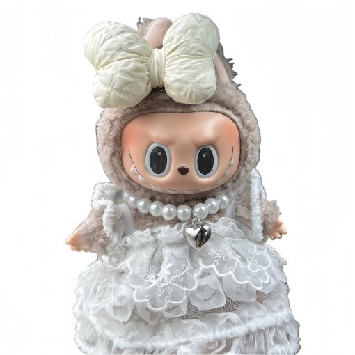 Labubu Doll Clothes Outfit Set: Dress with Hair Accessories (Includes Doll) for Standing/Sitting Pose - Image 2