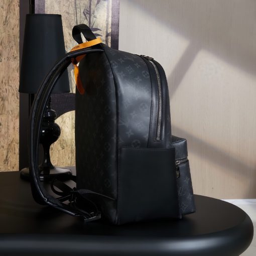 LOUIS VUITTON Discovery Classic Monogram Coated Canvas with Calf Leather Trim Backpack, Small, Men's, Black - Image 8