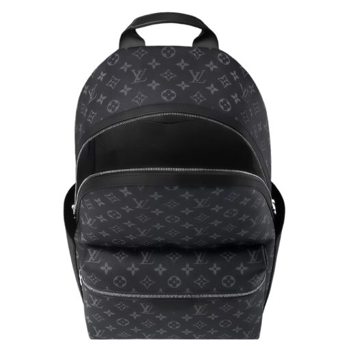 LOUIS VUITTON Discovery Classic Monogram Coated Canvas with Calf Leather Trim Backpack, Small, Men's, Black - Image 6
