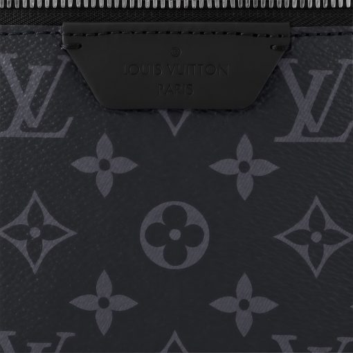 LOUIS VUITTON Discovery Classic Monogram Coated Canvas with Calf Leather Trim Backpack, Small, Men's, Black - Image 13